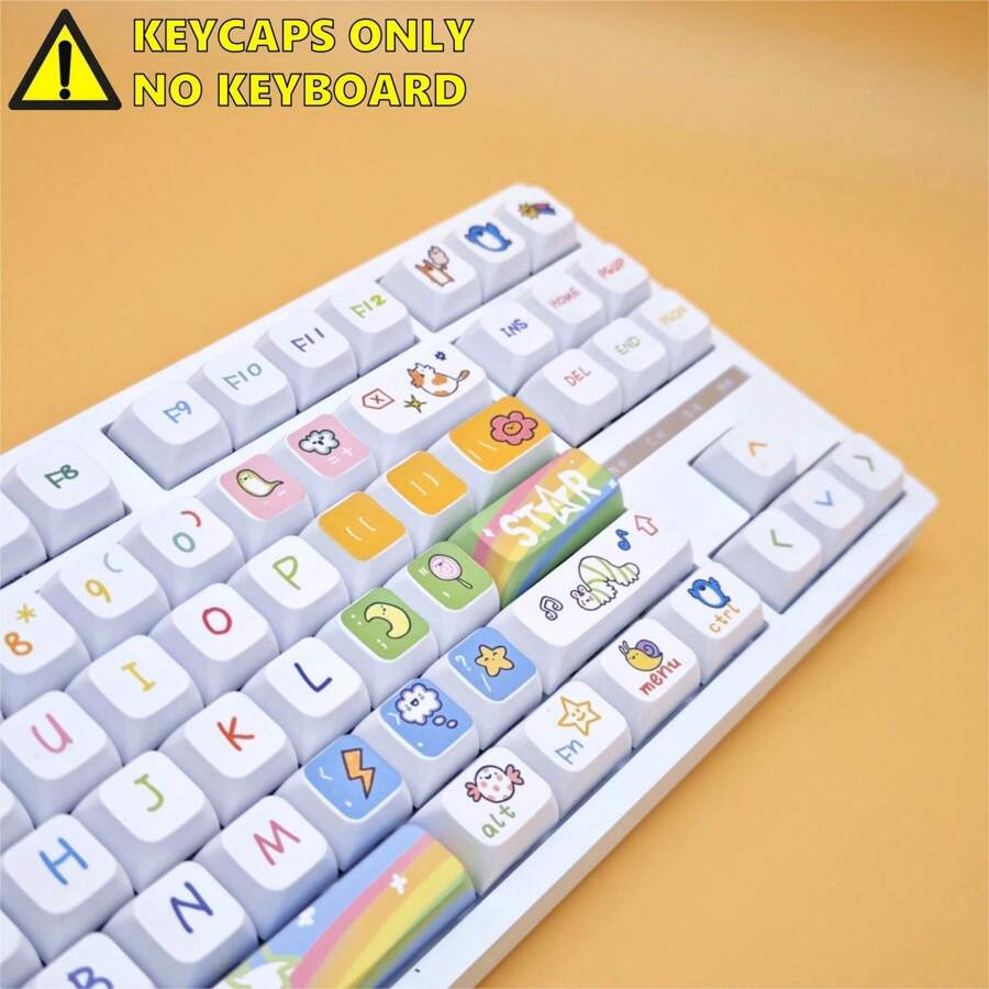 127 Keys XDA Profile Heights PBT Keycaps Animal Party Dye-Sub Legends Colorful Cute Cartoon Animals Design Custom Keycap Set For Gaming Mechanical Keyboard Kit Desktop Computer Laptop Mechanical Keyboard Accessories Keyboards Caps (Only Keycaps) - Color - View 1
