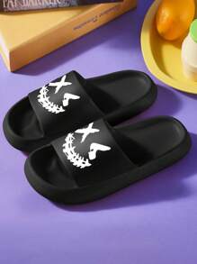 X Men's Spring To Summer Lightweight EVA Slippers - Personalized Cartoon Print, Breathable For Indoor/Outdoor, Beach & Stream - Black - View 2
