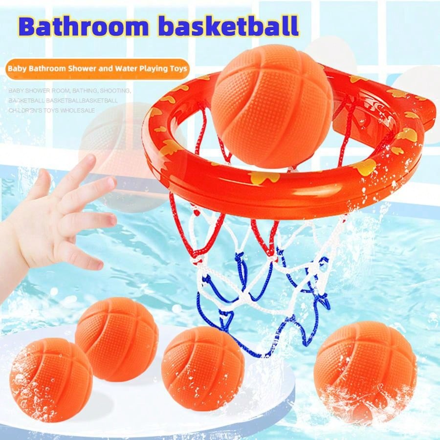 Kids' Plastic Mini Basketball Hoop Toy Bath Toy With One Backboard