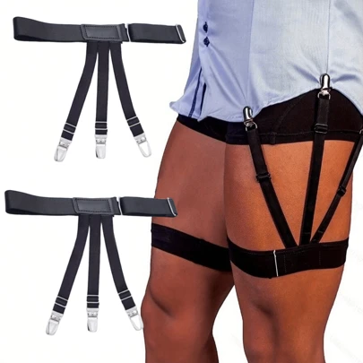 2 piezas/Set Tirantes ajustables para hombres con broches de bloqueo antideslizantes - ¡Mantenga su camisa bien metida todo el día! Arnés de Halloween para salir, atuendo de boda y fiesta, y como regalo. Accesorios de otoño-invierno, disfraz de Halloween, adecuado para adolescentes, jóvenes, hombres, casual, al aire libre, atlético, vacaciones, regalos de graduación, cumpleaños, uso diario