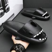 Men's Shark Shaped Eva Anti-Slip Slippers For Outdoor, Indoor, Couples Home Use, Summer
