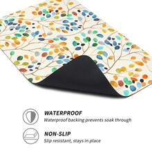 1入組花卉碗碟晾乾墊,柔軟的橡膠排水墊,防滑超吸水耐磨咖啡機墊,檯面用餐庭院桌面裝飾墊,家用廚房用品 - 彩色 - 查看 8