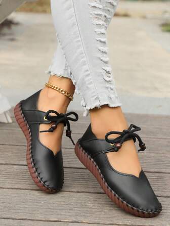 Zapatos casuales cómodos y versátiles suave planos, antideslizantes para primavera/otoño para mujer