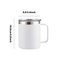 Taza De Acero Inoxidable, Taza Aislada Con Asa - Blanco - Ver 6