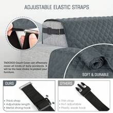 Funda de sofá en forma de L Funda de sofá impermeable, reversible, de fácil instalación, suave al tacto, resistente a las manchas. Perfecto para sala de estar, dormitorio, oficina y otros espacios. Especialmente indicado para lugares con mascotas como gatos y perros. Disponible en una variedad de tamaños. - Gris Oscuro - Ver 3