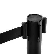 Outsunny Colonnine Separacode Colonnina Segnapercorso con Nastro, in Acciaio Inox, 200x32x90CM - nero - Visualizzare 9