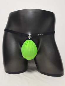 DomiGe Quần lót nam gợi cảm 1 chiếc quần lót lưng thấp màu xanh ngọc bích vải co giãn mềm mại thoải mái có dây đai đơn phía sau có thể trượt sang trái và phải gợi cảm - màu xanh lá - Xem 2