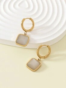 1 đôi 24K MẠ Hình học Yếu tố Đời sống Cây hình Kim cương Dát Nhỏ bé Dangle Hoa tai Thích hợp Đối với Mặc hàng ngày Và Lễ hội - Bông tai cây sự sống - Xem 10