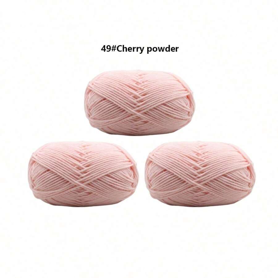 3 , 4 Bó , Dày Sợi Trái bóng Dệt kim Bộ Với Móc Len Đối với Búp bê , Khăn quàng cổ , Giày , Thủ công DIY Dệt Bộ nguyên liệu - Màu Hồng baby - Xem 1