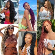FULCRUM 8-36 Inch Faux Locs Crochet Braids, New Soft Crochet Braids, Curly Goddess Braids, Women & Girls Synthetic Hair Extensions - Black - View 6