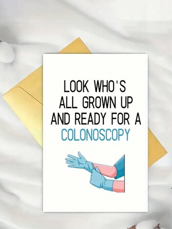 1pc Naughty And Funny Birthday Card With The Theme Of Doctor's Check-Up, Suitable For Sending To Your Friends (With Random Color Envelope) Back To School,Back To School,School Supplies