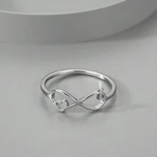 1 pieza Anillo con símbolo del infinito, cruz, corazón, joyería minimalista y significativa - infinito - Ver 5