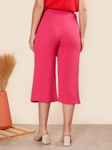 Women Pants - 玫紅色 - 查看 4