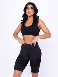 Women Sports Shorts - 黑色 - 查看 2