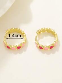 1pair Fashion Heart Shaped Clip-On Earrings, Suitable For Women/Girls Daily, Party, Wedding, Holiday Gift