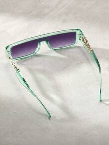 1pc  Fashion Glasses Leopard Print  For Men, Black Summer Beach Photography Accessory Beach Accessories Glasses Shades For Summer Beach Vacation,Outdoor,Travel - Mint Green - View 2