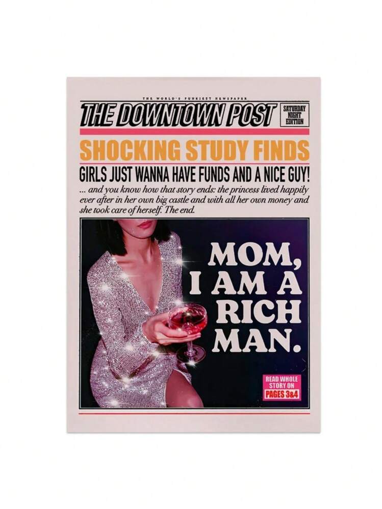 1張潮流迪斯科球雞尾酒香檳海報,復古卡片雜誌帆布畫,酒吧俱樂部牆藝術圖片客廳裝飾無框 - D - 查看 1