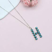 Turquoise Letter Pendant Necklace