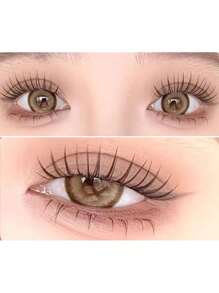 72pcs Natural Looking Segmented Slouchy 3-Step Eyelashes For Beginners, Reusable Self Grafting