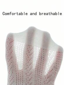 3pairs White Unisex Soft Breathable Solid Color Simple Style Sports Socks For Babies (0-12m) And Kids (1-2-3-4-5-12y)