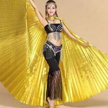 1pc Belly Dance Wings With Sticks Isis Wings Belly Dance Accessories  Egyptian Costume Carnival Festival Women Gold Wings - Gold - View 3