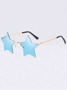 1 件男女通用时尚 PC 金属五角星眼镜装饰，适用于生日派对和节日万圣节海滩配饰，女士眼镜色调基础款秋冬女士服装商务休闲礼物，适合夏季海滩度假、户外、旅行 - 彩色 - 查看 6