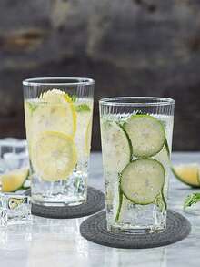 1pc 12cm Coaster, Woven Round Drink Insulation Mat, Absorbent Anti-Heat Cup Pad - Dark Grey - View 3