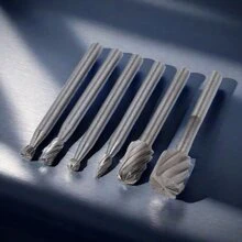 6pcs High Speed Steel Rotary File Set, Grinding & Polishing Tool For Diy Carpentry With Electric Rotary Tools - Silver - View 1