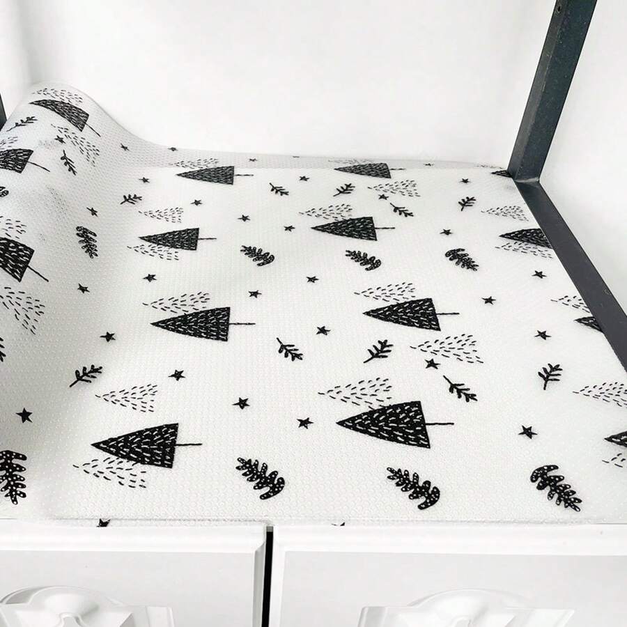 1 Roll 45x120cm CutToFit Pine Tree Pattern Drawer Liner, Kitchen Drawer DampProof Mat