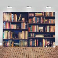 Fondos De Fotografía De Escuela De Estilo Vintage Y Retro, Biblioteca De Estantería Antigua De Libros, Ideales Para Fotografías De Bebés, Estudiantes Y Graduaciones En Un Estudio Fotográfico - Caqui - Ver 1