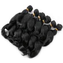 鬆散深波浪束合成髮織物束 6入組束合成髮擴展套件 長度14英寸 女性適用 - 黑色 - 查看 4