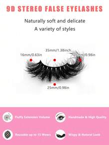 ICHICKISS 7 pares de pestañas postizas de mink falso 9D naturales, suaves, esponjosas y gruesas - ¡Mejora tu apariencia instantáneamente! - Pestañas Fluffy - Ver 3