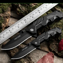 1pc Mini Outdoor Folding Knife With High Hardness For Camping, Survival, Picnic, Hiking And Pocket Use Pocket Knife - Black - View 5