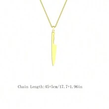1pc Men's Chef's Knife Pendant Necklace Gifts For Friends Who Like Cooking - Architecture - View 6