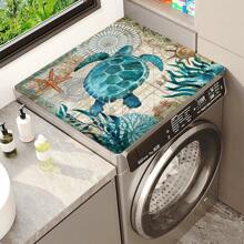 1pc Turtle Print Washing Machine Dust Cover Pad,Countertop Absorbent Table Mat,Absorbent & Quick-Dry Fridge Mat, Microwave Oven Dust Cover,Soft Diatom Mud Drainage Pad,Non-Slip Super Absorbent And Wear-Resistant Dish-Washing Dry Pad,19.7*23.6 Inch Modern Washing Machine & Dryer Top Cover,Suitable For Laundry Room And Kitchen For School,Office,Household,Travel,Bag,Organizer,Storage