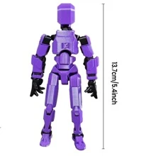 T13 Action Figures - Multi-Jointed Movable Robot,3D Printed Mannequin - PVC Model - Desktop Decorations For Action Figures For Game Lovers(Need To Assemble By Yourself) - Purple - View 2