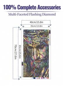 5D DIY大號鑽石畫套裝，(15.7x27.5in/40x70cm) 天使設計全圓鑽石藝術套裝，適用於成人，圖片數字套裝，適合家居牆壁裝飾，聖誕，萬聖節假期和緩解壓力的禮物
