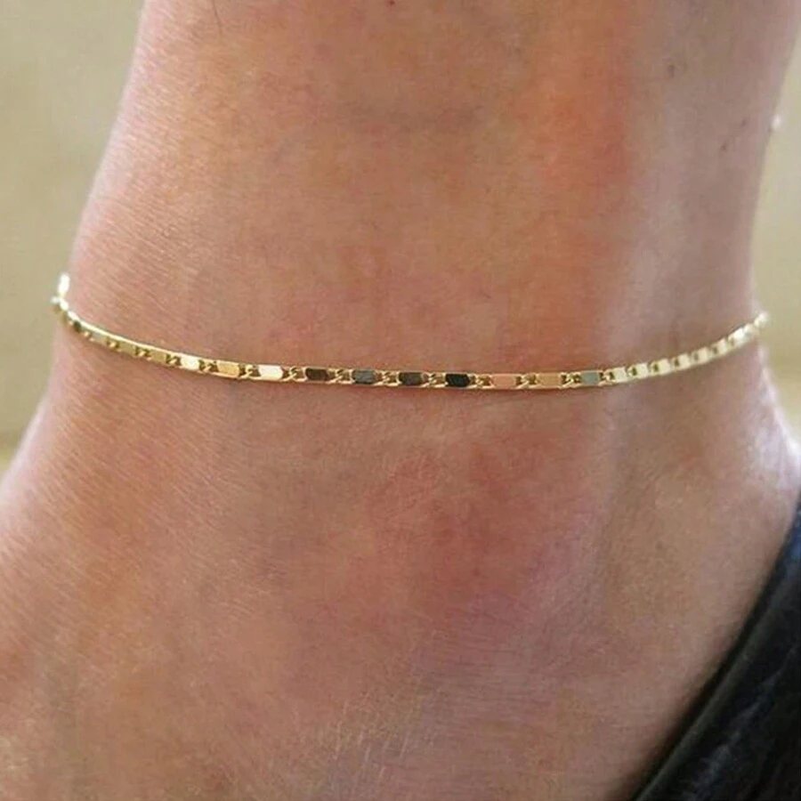 One Simple Style Fashion Chain Anklet For Women Beach Holiday Alloy ...
