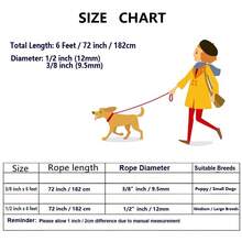 1 Miếng Xích chó Dây thừng Trượt Chì Nylon Thú cưng Mềm mại Dày lên Xử lý Mạnh mẽ 6 Chân Trượt Chì Đối với Lớn Trung bình Chó Nhỏ bé Cún con - Màu Hồng Tươi - Xem 2