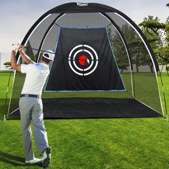 Golf Driving Training Nets Set With Target For Backyard Garage, Foldable Portable Golf Ball Trainer Cage Nets For Men Womens Indoor Use, Best Pro Home Golf Hitting Sports Net System Accessories