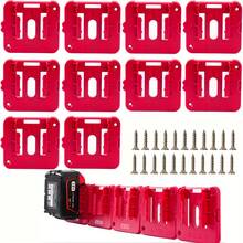 5/10pcs Battery Holders For Milwaukee 18V Mounts Fit For Milwaukee M18 18V Lithium Battery(With 12/22 Screws, No Battery) - 10-pack - View 1