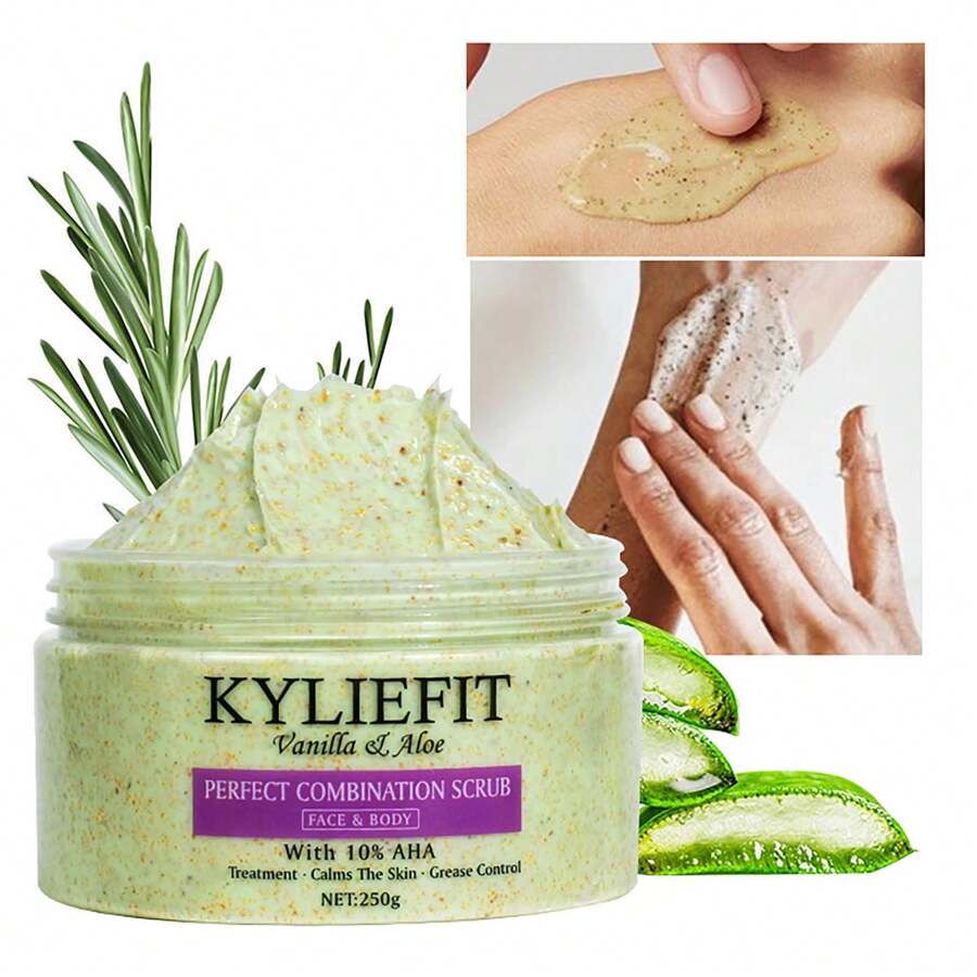 Natural Vanilla & Aloe Perfect Combination Scrub, With 10 AHA, Spots
