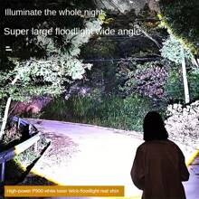 LED 1200MAH 户外伸缩调焦强光手电筒 TYPE-C 快速充电 内置18650电池 IPX7 防水 适合户外家庭露营、徒步旅行、夜间骑行、钓鱼 - 黑色 - 查看 11