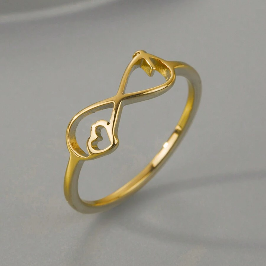 1 pieza Anillo con símbolo del infinito, cruz, corazón, joyería minimalista y significativa - infinito - Ver 1