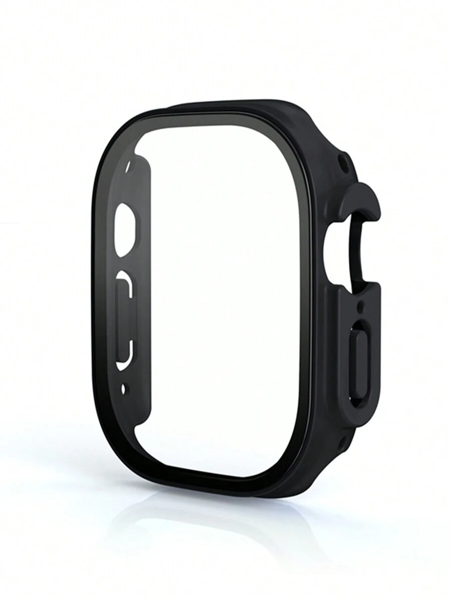 1入組玻璃+外殼，適用於Apple Watch超級49mm錶帶智能手錶，PC防撞邊緣+鋼化螢幕保護器套裝系列配件