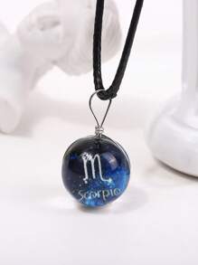 1 件玻璃材质星空发光星座形吊坠项链，适合锁骨，森系风格，Ins 珠宝 - 寶藍色 - 查看 10