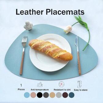 1 Piece Solid Color Oval Shape Waterproof Wipeable PVC Placemats, Multi-Color Available, Perfect For Table Decoration, Kitchen And Tablecloths, Christmas Dinner Coffee Mats