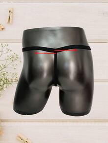 DomiGe Quần lót nam gợi cảm 1 chiếc quần lót lưng thấp màu xanh ngọc bích vải co giãn mềm mại thoải mái có dây đai đơn phía sau có thể trượt sang trái và phải gợi cảm - màu xanh lá - Xem 6