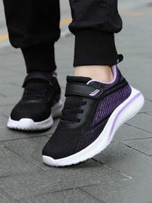 1 Par De Tênis Esportivos Respiráveis De Malha Para Meninas, Tênis De Corrida Leves Com Sola Macia E Design De Corte Baixo Para Crianças