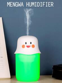 1 Pieza 230 Ml Difusor De Humedad De Escritorio De Diseño De Expresión De Caricatura, Recargable Con Usb - Blanco - Ver 1